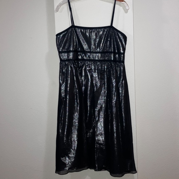 Calvin klein black and metallic silver spaghetti strap dress - Picture 2 of 9